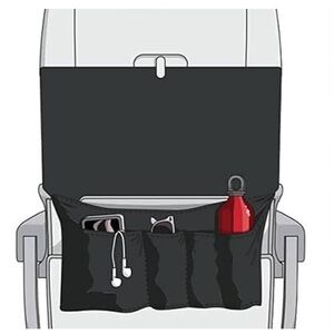 Airplane Tray Covers, Black Polyester Pocket Organizer, Travel Flight Sanitary